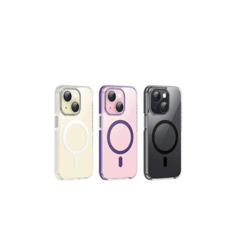 AS6 Transparente Anti-Chute Magnétique pour iPhone 15 – Violet – Hoco